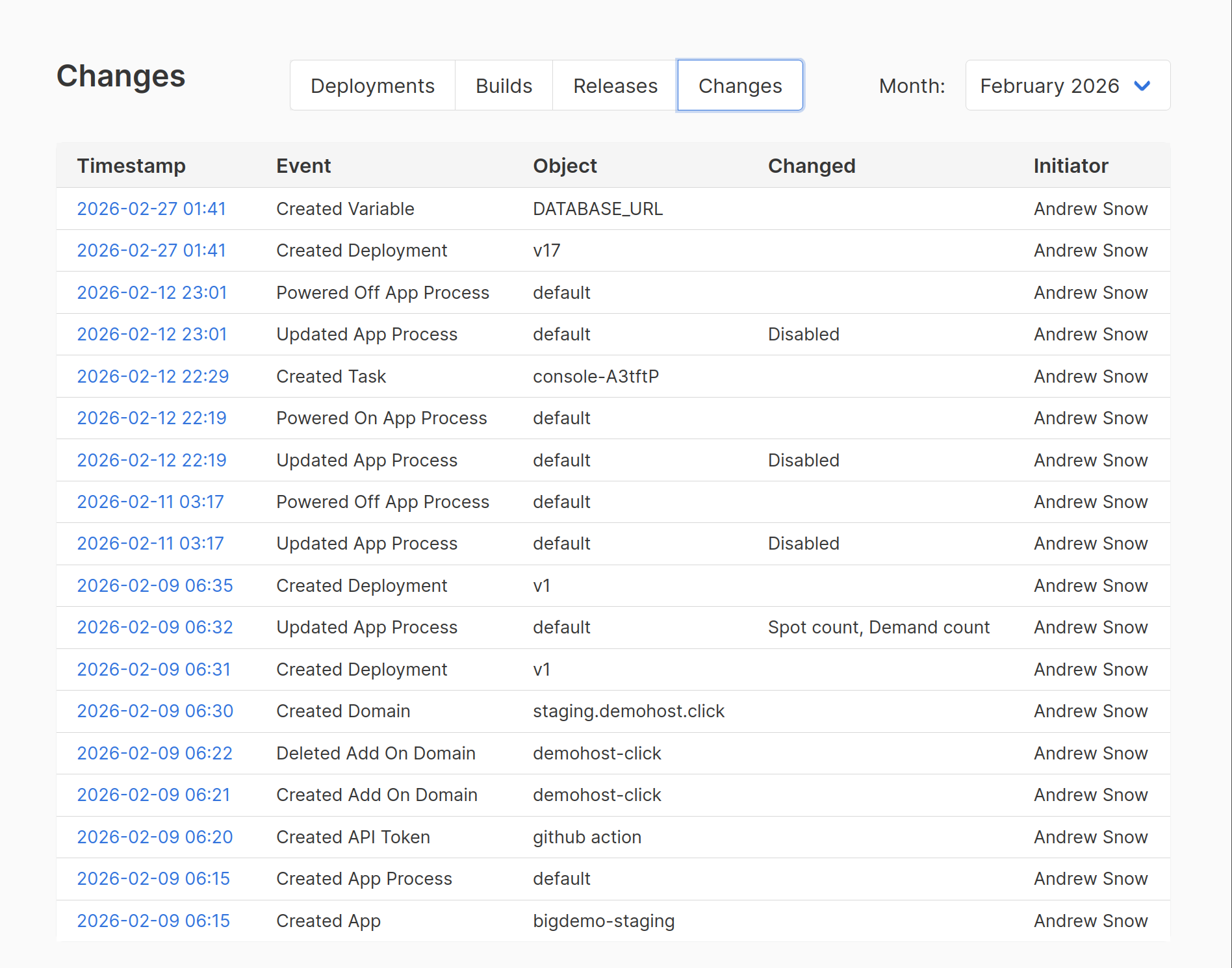 Audit Trail Screenshot